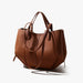 Bucket Bag with Top Handles and Spacious Interior - Brown