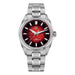 Classic Round Watch Textured Dial Luminous Hands - Red Ice Crack