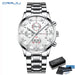 Nocturne Chronograph Dial Timepiece for Everyday Wear - Silver White