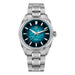 Classic Round Watch Textured Dial Luminous Hands - Blue Ice Crack
