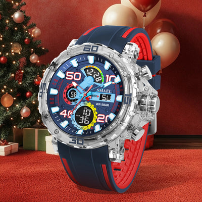 Sport Chronograph Watch LED Display 50M Water Resistant