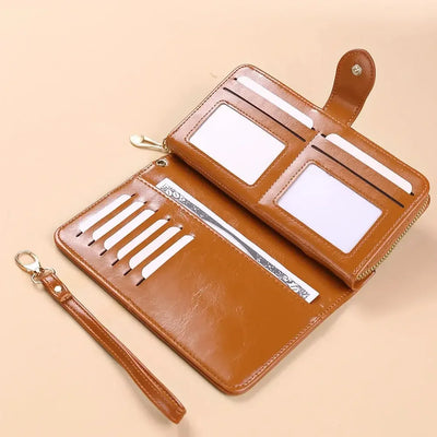 Wallet Clutch With Zip Closure And Card Slot Organizer - WO2MEN