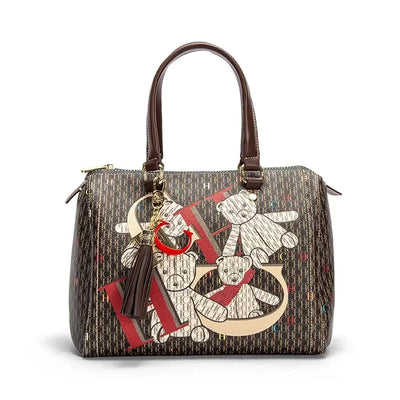 Commuter Crossbody Bag with Vibrant Print Motifs Tassel
