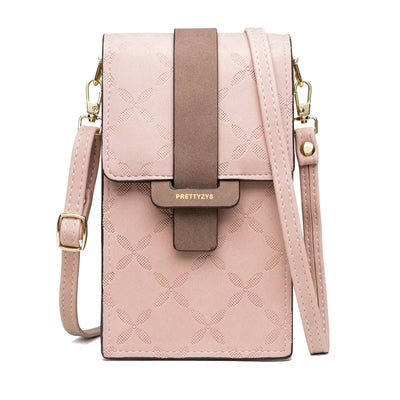 Crossbody Handbag With Petal Plaid Pattern And Strap - WO2MEN