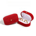 Velvet Ring Box with Wider Slot for Two Rings Display - Red