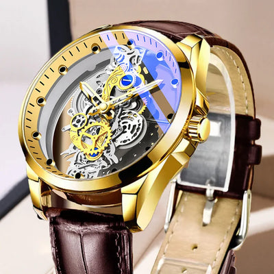 Watch: Transparent Skeleton Double-Sided Quartz Dial - WO2MEN