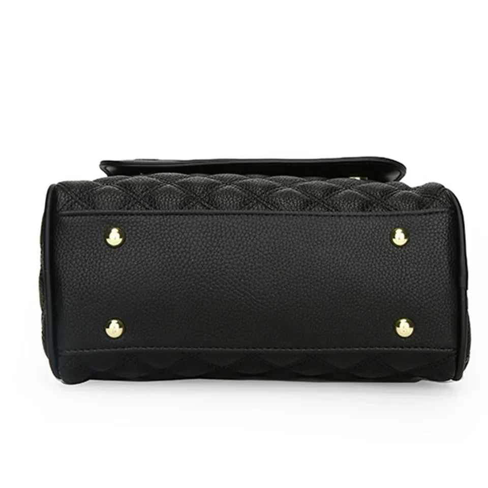 Quilted Microfiber Leather Crossbody Bag Embossed