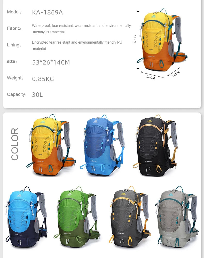 Lightweight All Weather Hiking Backpack with Rain Cover