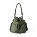 Nylon Waterproof Tote Bag with Drawstring and Detachable Strap - Green