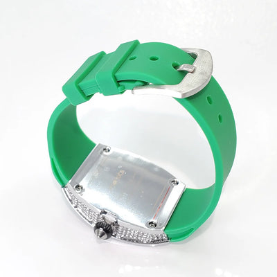 Diamond Tonneau Watch with Crystal Embellished Case