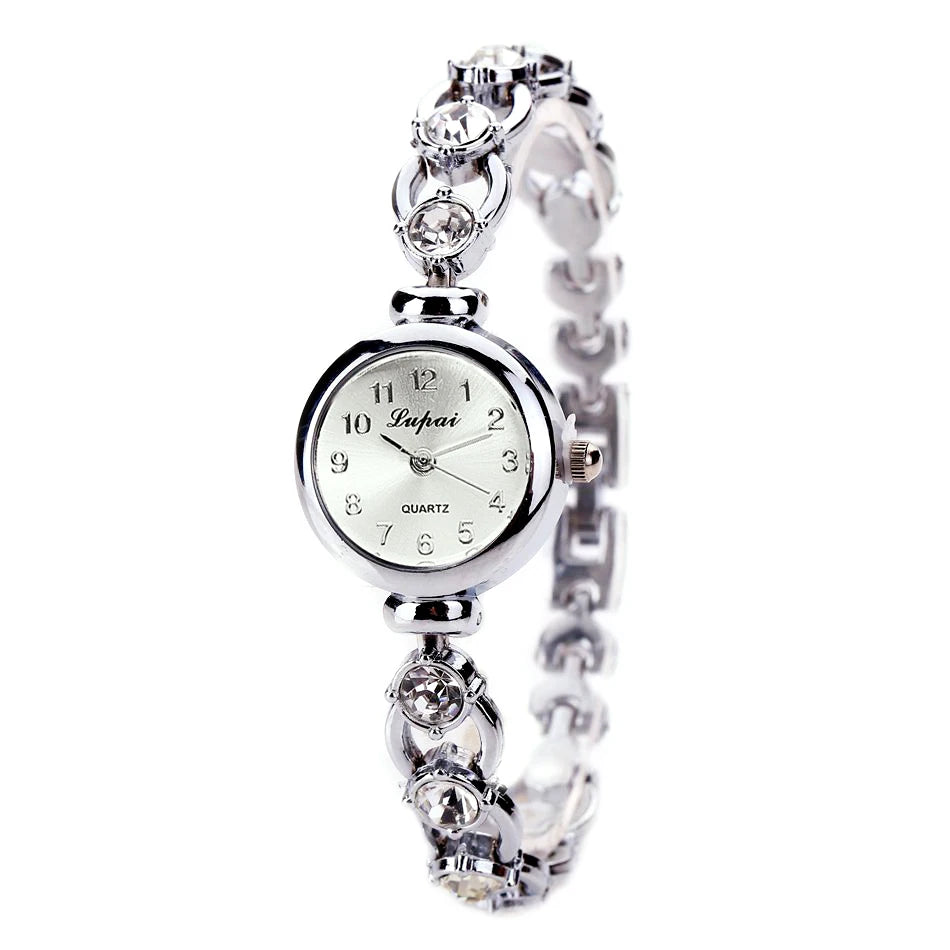 Elegant Bracelet Watch with Sparkling Link Band