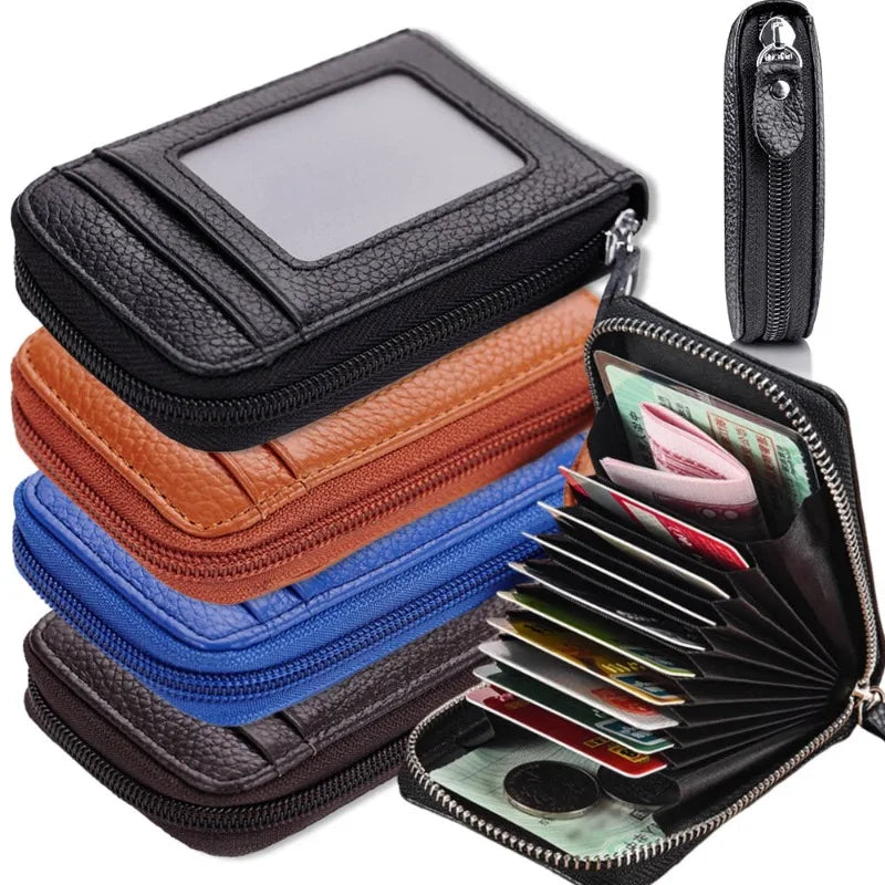 Card Wallet with Zipper And ID Window Minimal