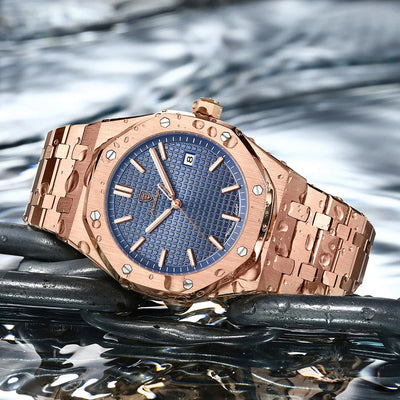 Watch Architectural Grid Dial Refined Timepiece Craft - WO2MEN