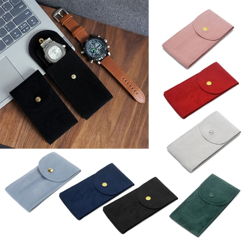 Portable Flannelette Watch Pouch Case for Single Watch