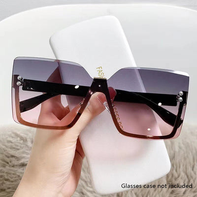Half Frame Sunglasses With Gradient Lenses Square Form - WO2MEN