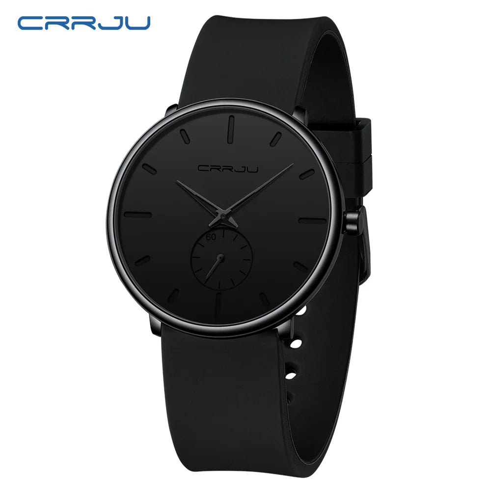Elegant Round Quartz Watch With Sub Second Dial Aura