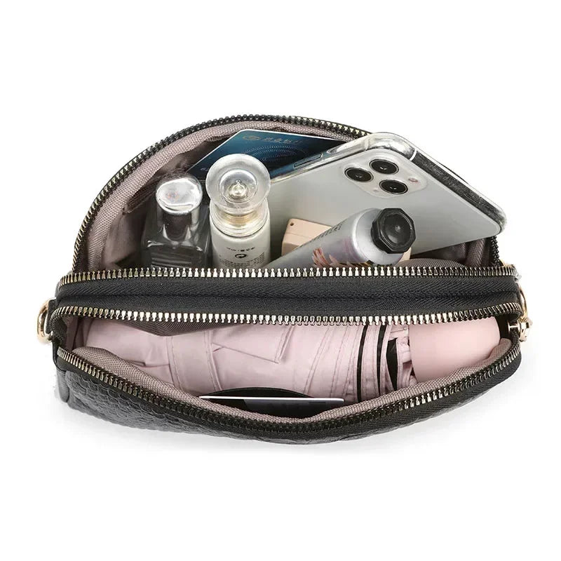 Snake Embossed Crossbody Handbag with Detachable Strap