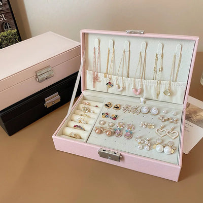 Large Jewellery Box with Lock and Compartments