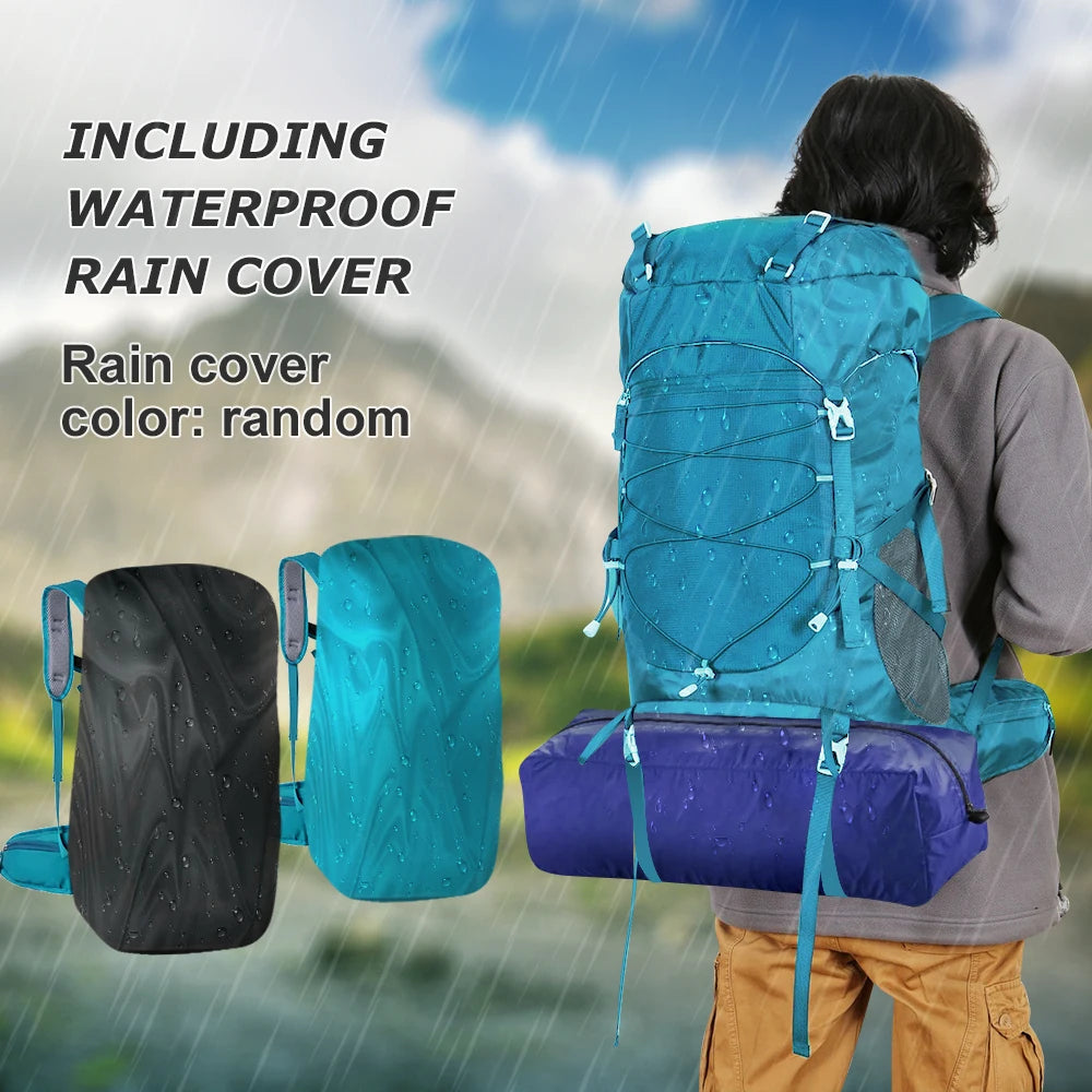 Backpack For Trekking and Hiking 50L Rain Cover Gear - WO2MEN