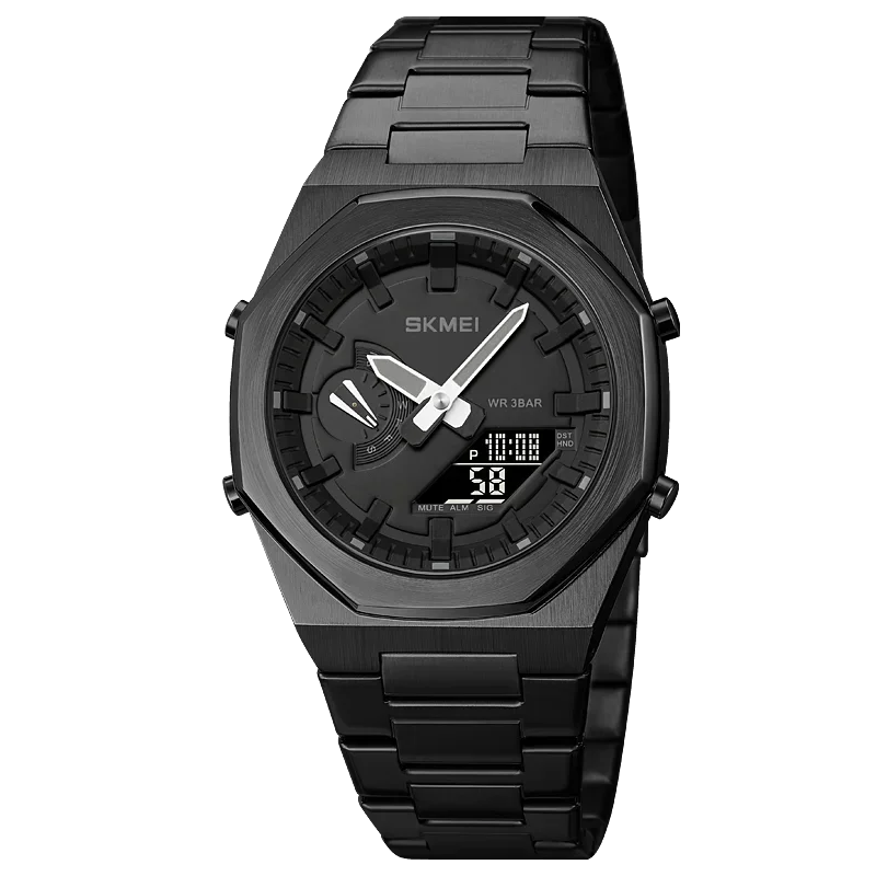 Hybrid Analog Digital Wristwatch with Water Resistant