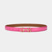 Belt With Horsebit Buckle In Classic Silhouette - Rose Red