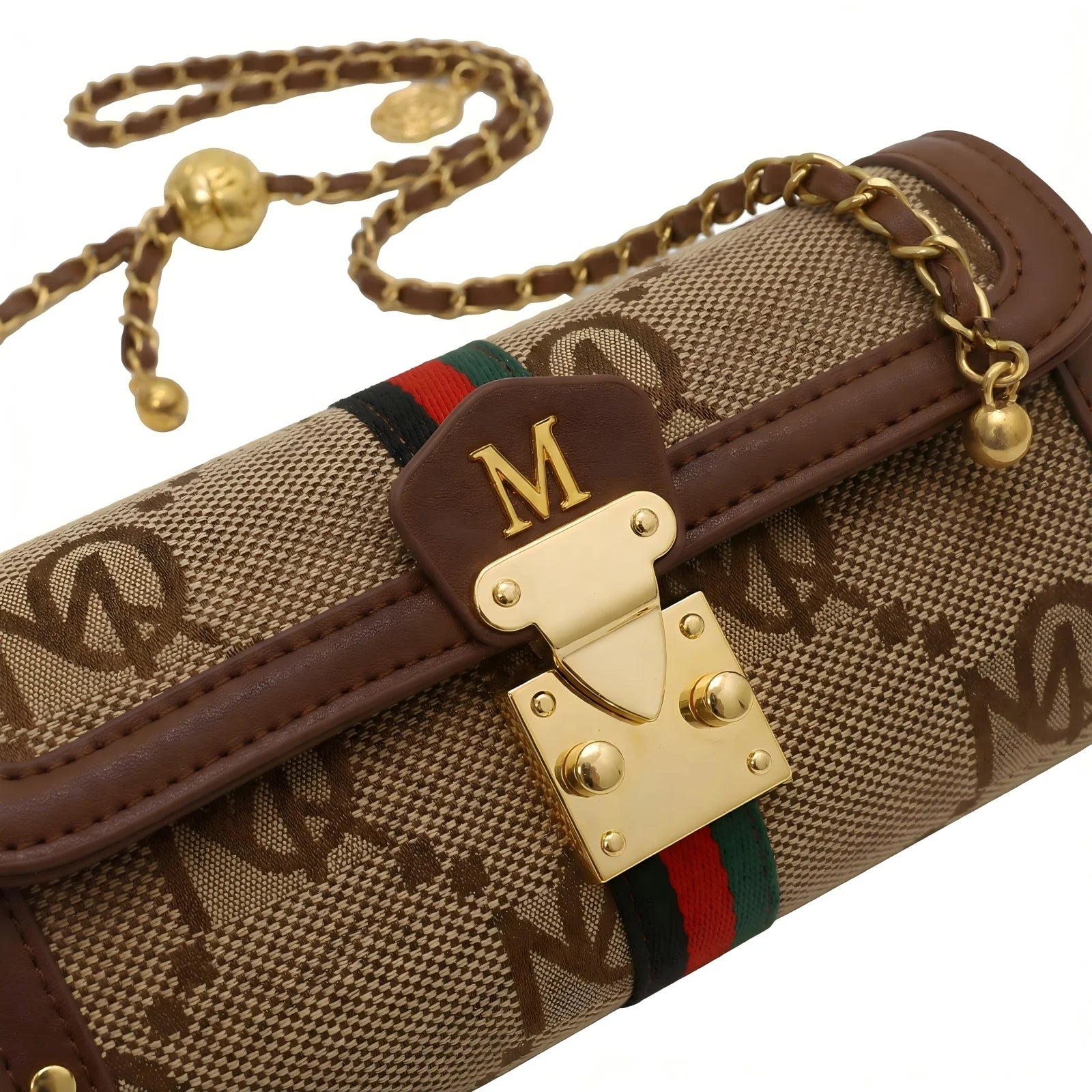 Evening Messenger Handbag with Lock Chain Strap