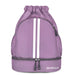 Drawstring Gym Backpack with Bottom Zipper Closure - Purple V2