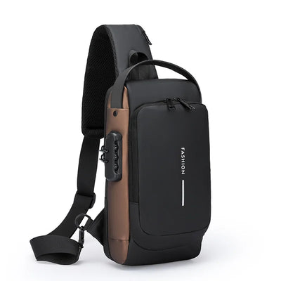 Men Multifunction Anti Theft USB Shoulder Bag Crossbody