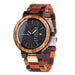 Wooden Wristwatch With Week Display And Date Calendar - Women V2