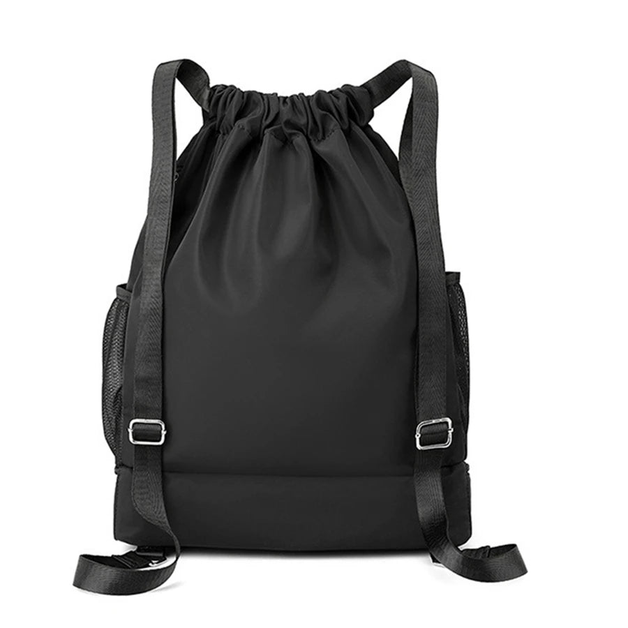 Drawstring Gym Backpack with Side Mesh Pockets