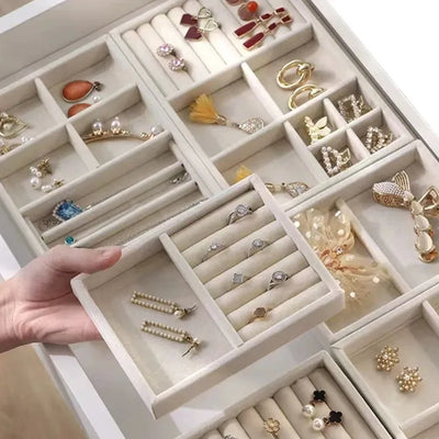 Stackable Jewelry Tray Organizer Box for Rings Earrings
