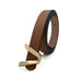 Luxurious Leaf Buckle Belt with Wide Strap Adjustable - Black V20