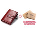 Retro Leather Wallet With Dual Zippers And Coin Pocket - Red