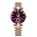 Wristwatch Quartz Movement Crystal Dial for everyday wear - Rose Gold Purple S