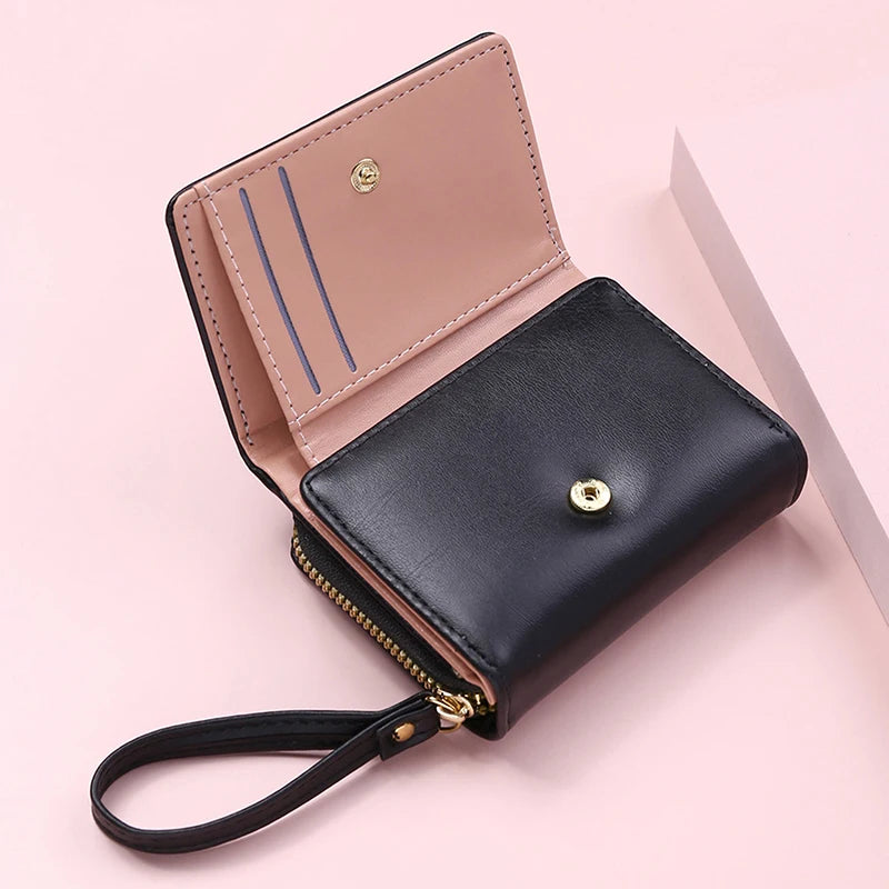 Zipper Wallet with Embroidered Pattern Card Slots