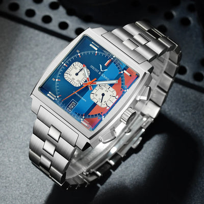 Chronograph Square Wristwatch with Strap Movement