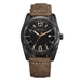 Classic Round Dial Quartz Watch With Date Window - Brown Black