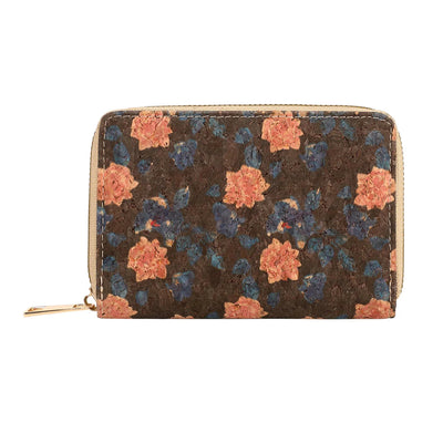 Wallet Retro Print Floral Birds Card Zipper Compact - WO2MEN