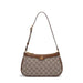 Retro Commuter Crossbody Bag With Vintage Monogram - Brown