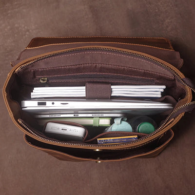 Backpack with Flap And Internal Pockets Vintage Style