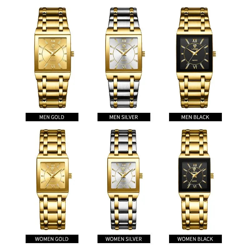 Watch Quartz Movement Square Case Classic Design