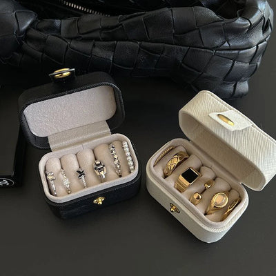 Jewelry Box Organizer Mini Travel Case for Rings Set - WO2MEN
