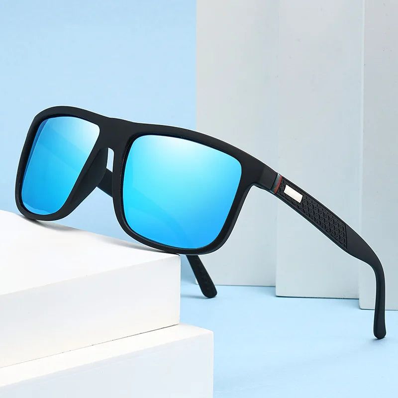 Polarized Sunglasses Square Frame with Mirrored Lenses