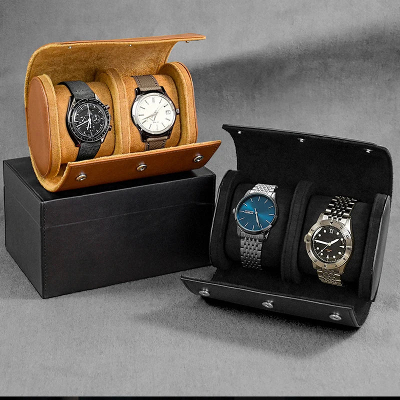 Watch Roll Leather with Removable Pillows