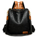 Backpack with Embossed Letters Pattern for Travel - Black