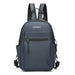 Backpack with Front Zipper Pocket And Crossbody Strap - Blue