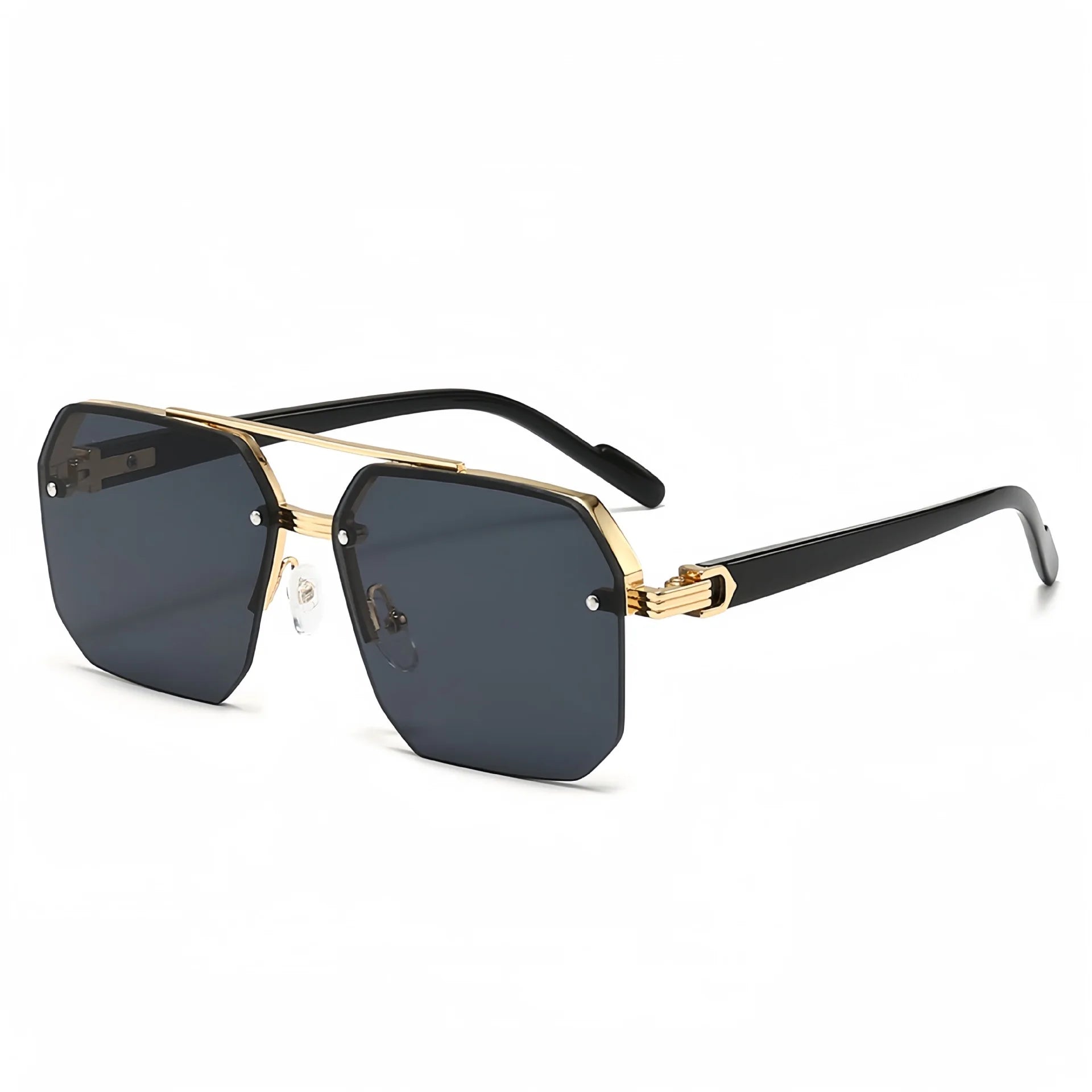 Sunglasses Rimless Square Double Bridge Gradient UV400