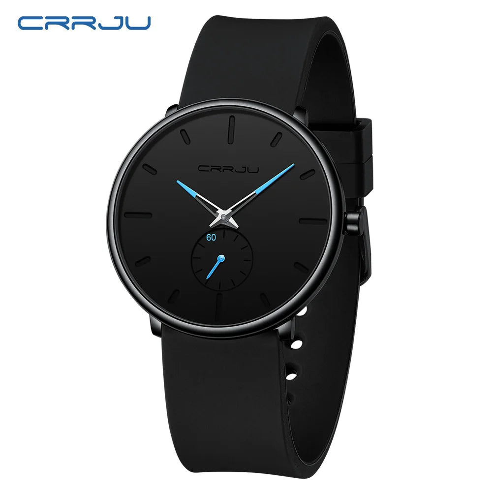 Elegant Round Quartz Watch With Sub Second Dial Aura