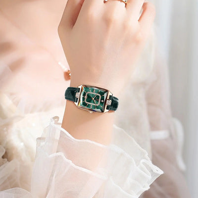 Rectangle Luxe Watch With Diamond Crystal Frame Design - WO2MEN