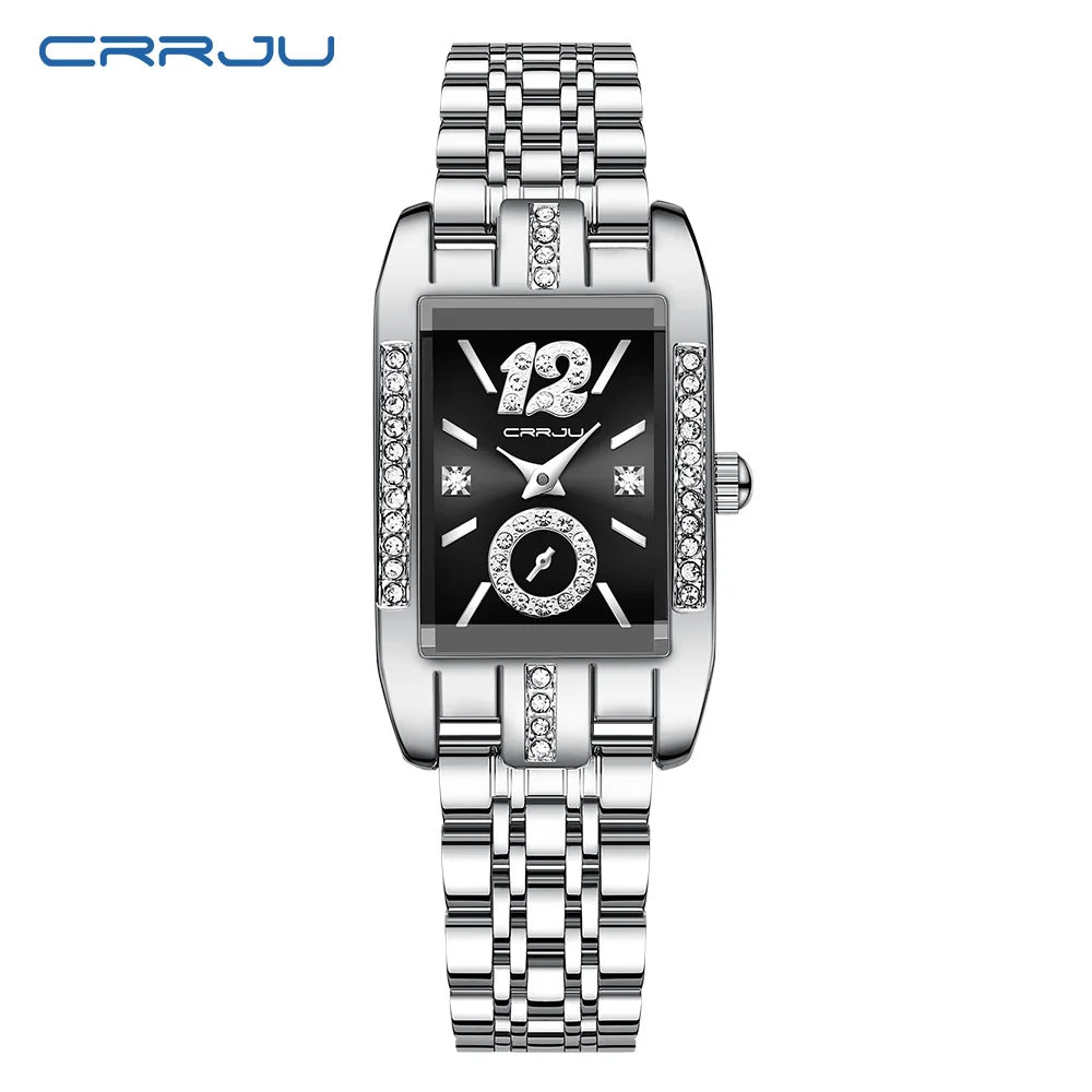 Rectangular Dial Diamond Embellished Timepiece Deluxe